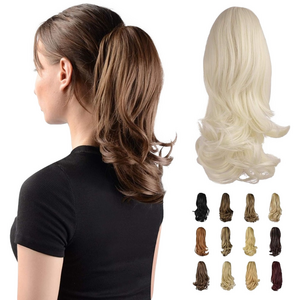 13" Ponytail Extension Curly Clip in Claw Hair Extension Platinum Blonde